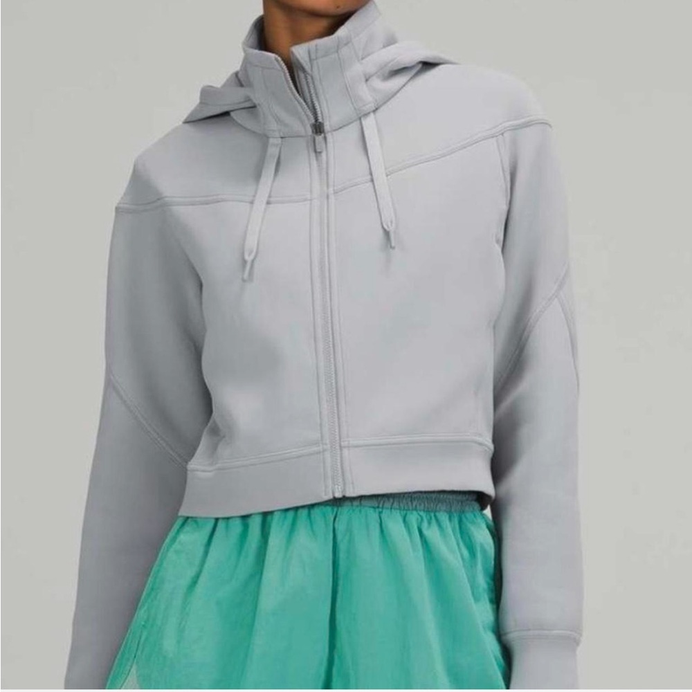 Gray Lululemon Rogue Renegade cropped zip-up hoodie